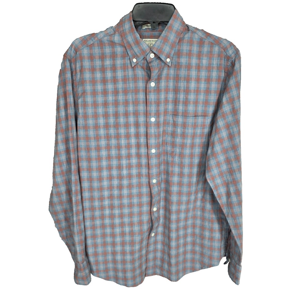 J. Crew Shirt Mens Medium Plaid Classic Fit Button Up Long Sleeve Preppy